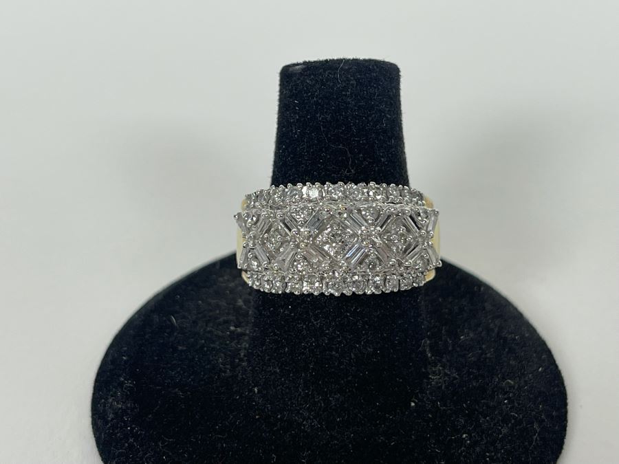 14K Gold Diamond Ring Size 7.5 7.5g Estimate $1,000-$1,500 [Photo 11]