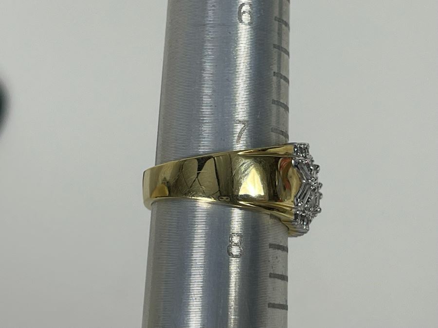 14K Gold Diamond Ring Size 7.5 7.5g Estimate $1,000-$1,500 [Photo 16]