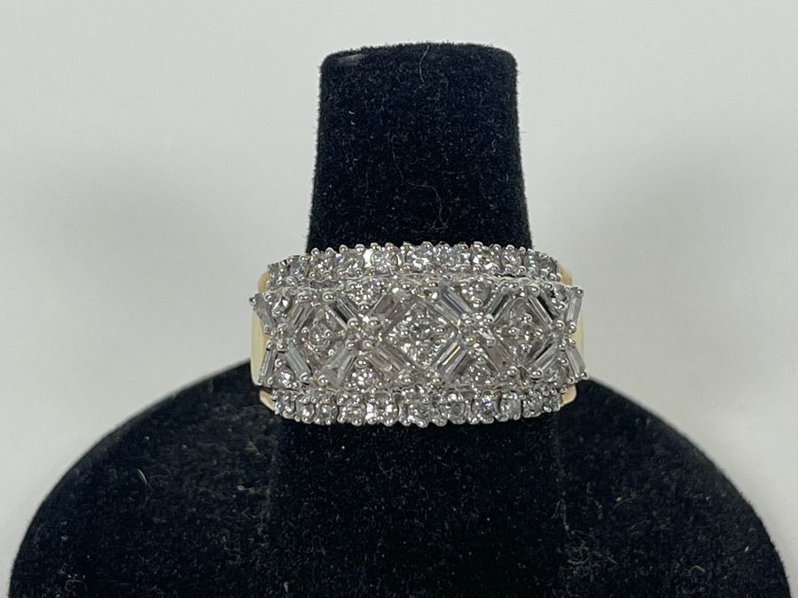 14K Gold Diamond Ring Size 7.5 7.5g Estimate $1,000-$1,500 [Photo 4]