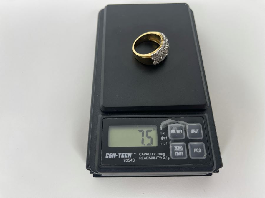 14K Gold Diamond Ring Size 7.5 7.5g Estimate $1,000-$1,500
