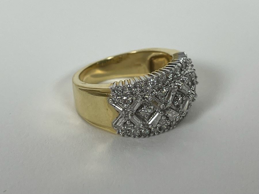 14K Gold Diamond Ring Size 7.5 7.5g Estimate $1,000-$1,500 [Photo 14]
