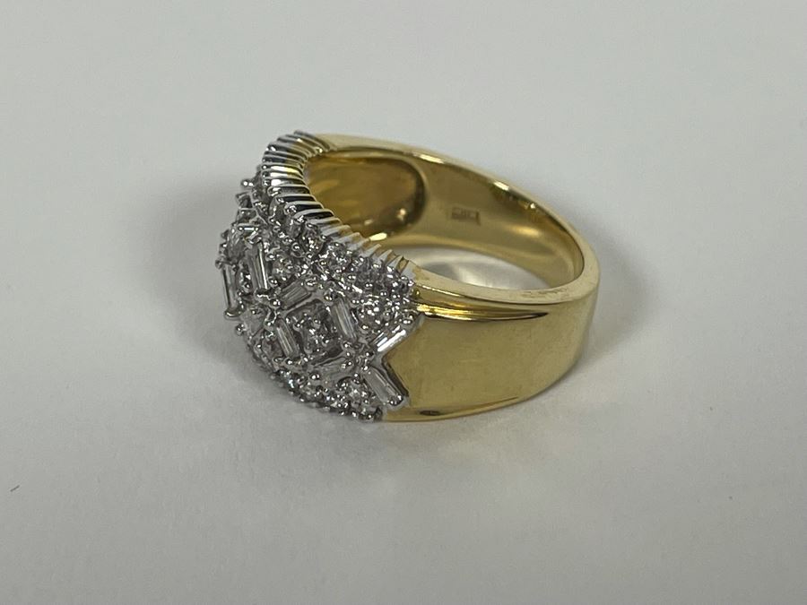 14K Gold Diamond Ring Size 7.5 7.5g Estimate $1,000-$1,500 [Photo 15]