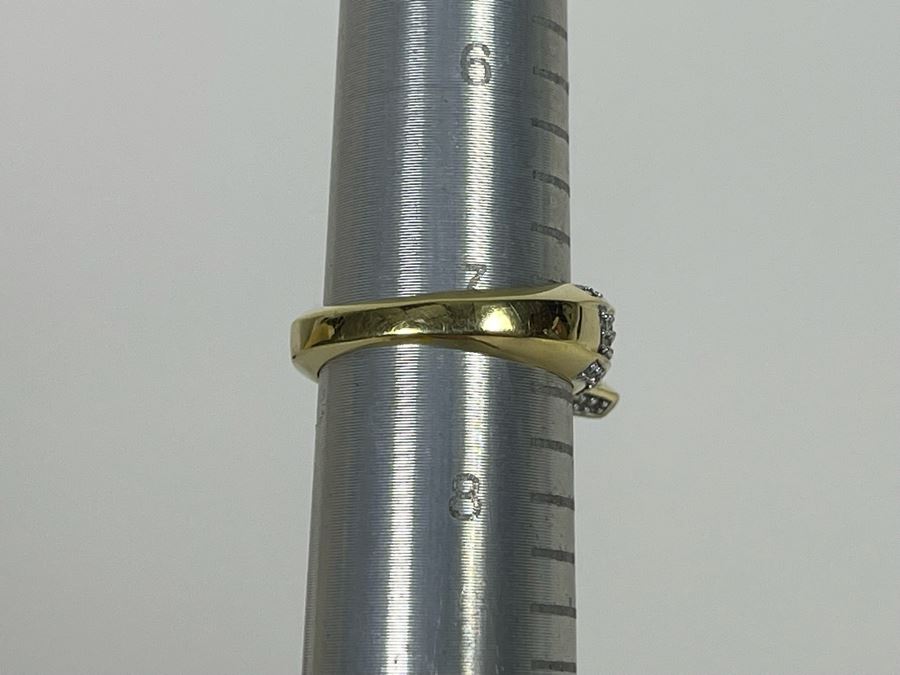 14K Gold Zircon Diamond Ring Size 7.25 6g Estimate $850-$1,275 [Photo 17]