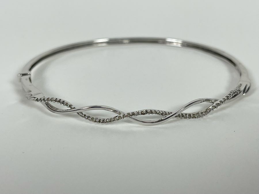10K Gold Diamond 2.5'W Bracelet 6g [Photo 3]