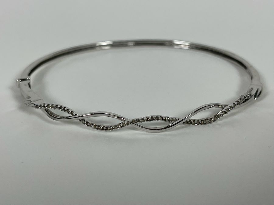 10K Gold Diamond 2.5'W Bracelet 6g [Photo 4]
