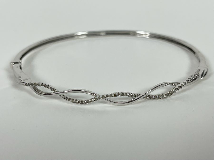10K Gold Diamond 2.5'W Bracelet 6g [Photo 2]