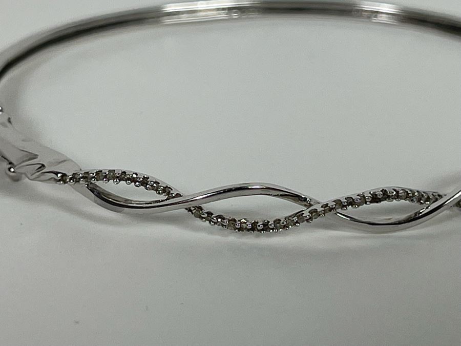 10K Gold Diamond 2.5'W Bracelet 6g [Photo 6]