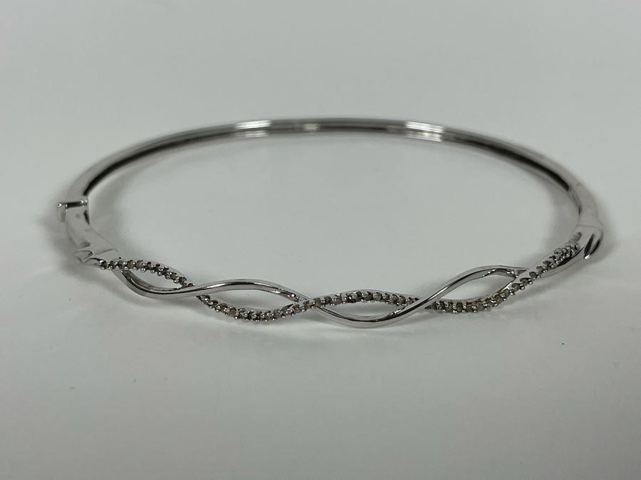 10K Gold Diamond 2.5'W Bracelet 6g [Photo 5]