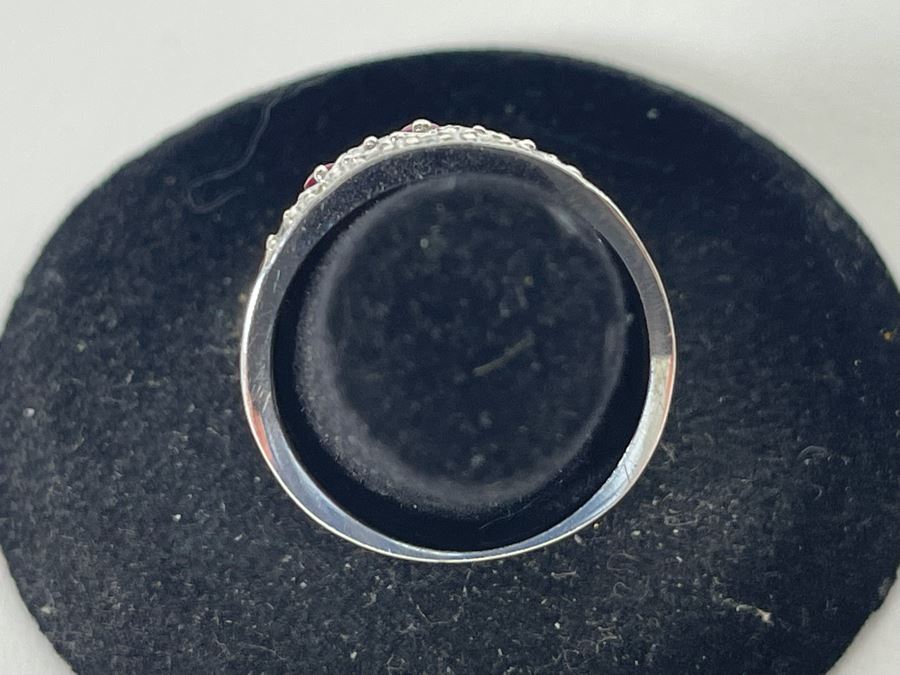 14K Gold Ruby Diamond Ring Size 7.5 8.4g Estimate $1,200-$1,800 [Photo 11]