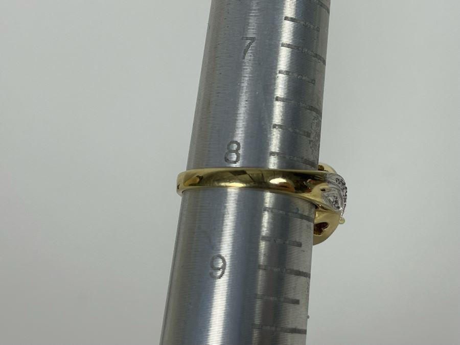 14K Gold Amethyst Diamond Ring Size 8.25 5.8g [Photo 24]