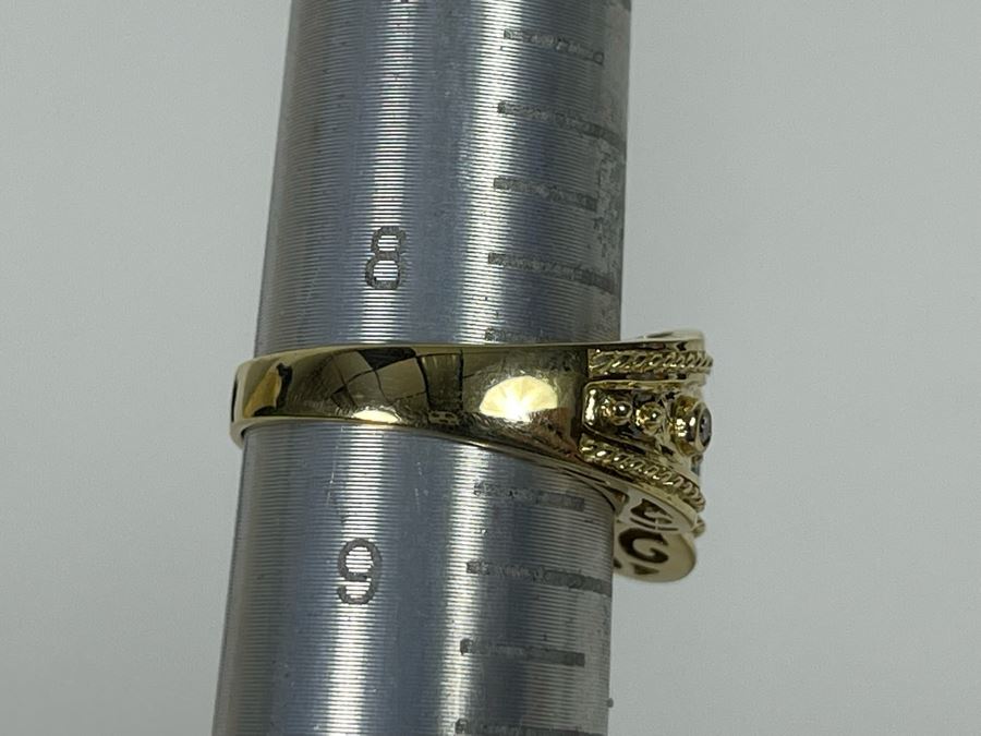 14K Gold Citrine Topaz Amethyst Diamond Ring Size 8.5 7.3g Estimate $900-$1,350 [Photo 14]