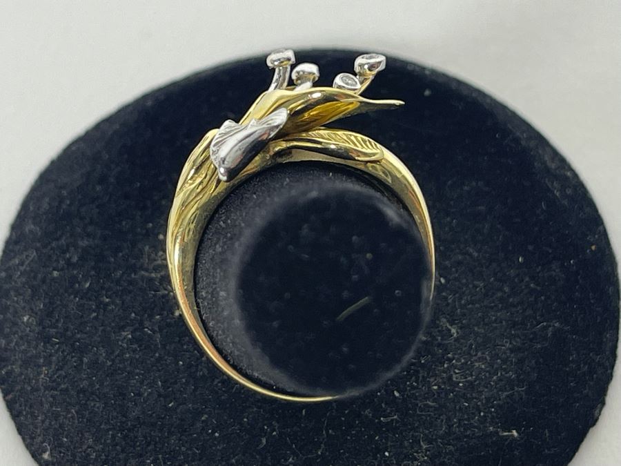 14K Gold Diamond Ring Size 7.5 5.3g Estimate $700-$1,050 [Photo 12]