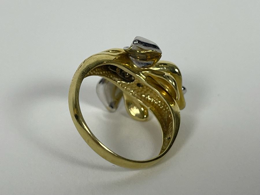 14K Gold Diamond Ring Size 7.5 5.3g Estimate $700-$1,050 [Photo 14]