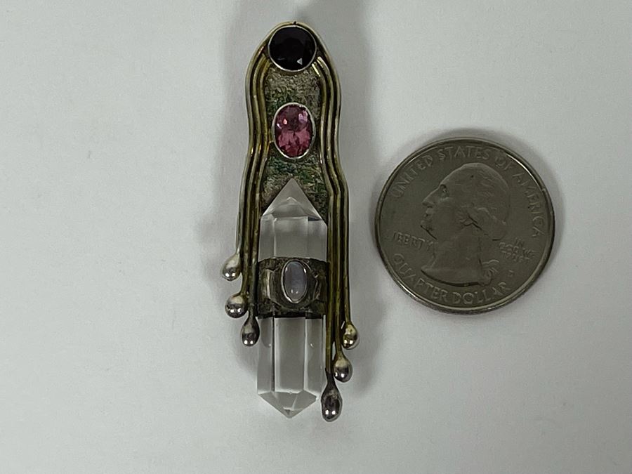 Sterling Silver Multi-Gem Pendant 9.9g [Photo 11]