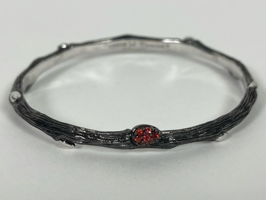 Sterling Silver Red Sapphire 2.5' Bangle Bracelet 'Dweck Diamonds' 23.8g Estimate $200-$300 [Photo 4]