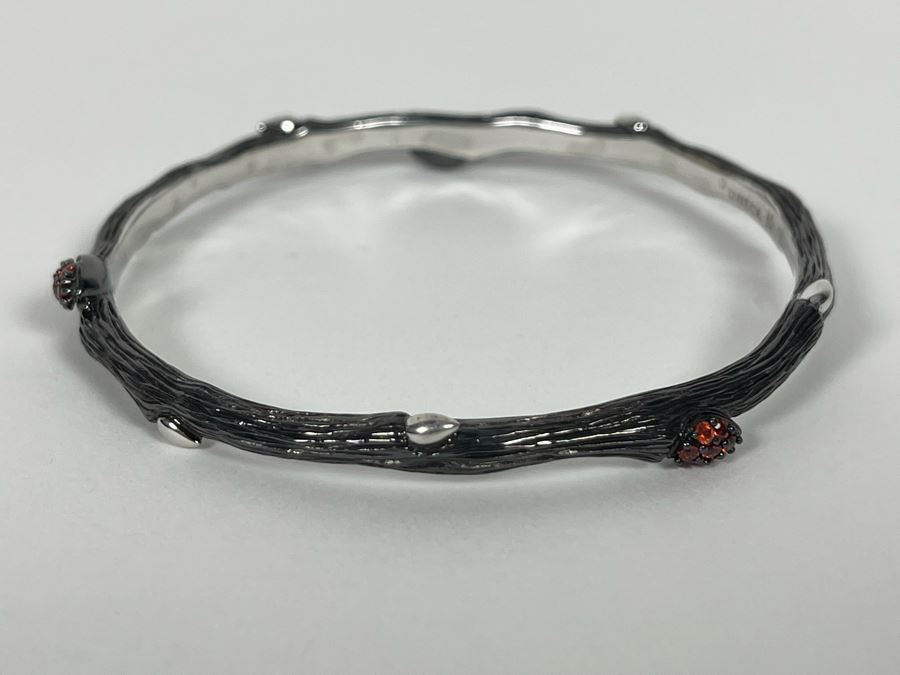 Sterling Silver Red Sapphire 2.5' Bangle Bracelet 'Dweck Diamonds' 23.8g Estimate $200-$300 [Photo 6]