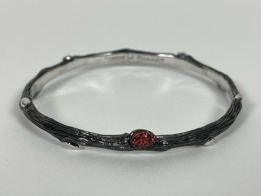 Sterling Silver Red Sapphire 2.5' Bangle Bracelet 'Dweck Diamonds' 23.8g Estimate $200-$300 [Photo 3]