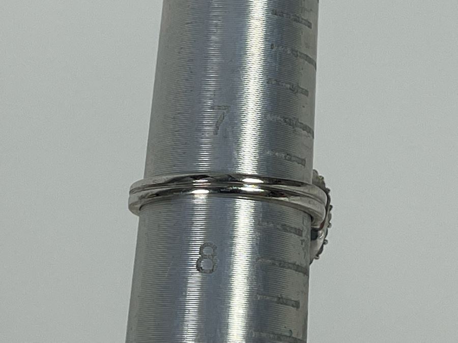 Sterling Silver Tourmaline Zircon Ring Size 7.5 2.4g [Photo 13]