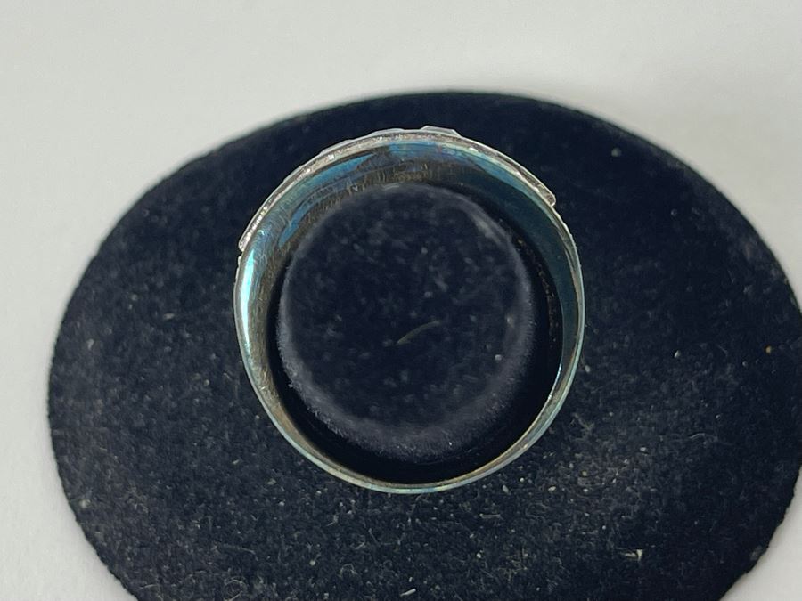 Sterling Silver Sapphire Zircon Ring Size 7 6.7g [Photo 9]