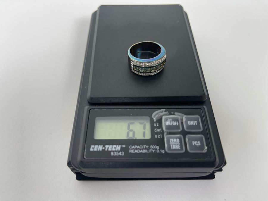 Sterling Silver Sapphire Zircon Ring Size 7 6.7g [Photo 12]