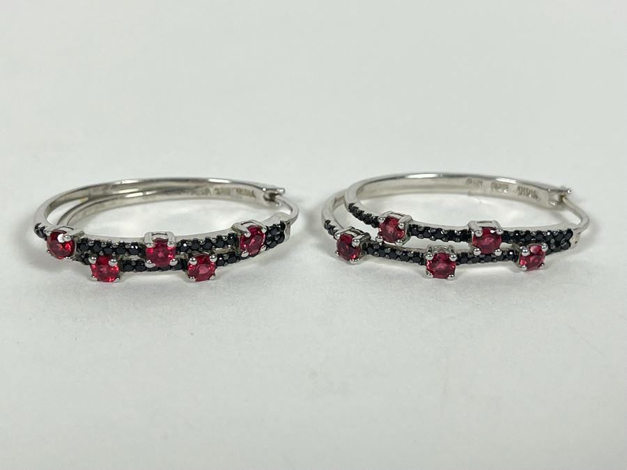Sterling Silver Spinel Earrings 5.9g Estimate $200-$300 [Photo 4]