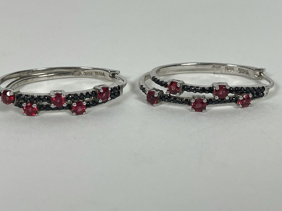 Sterling Silver Spinel Earrings 5.9g Estimate $200-$300 [Photo 2]
