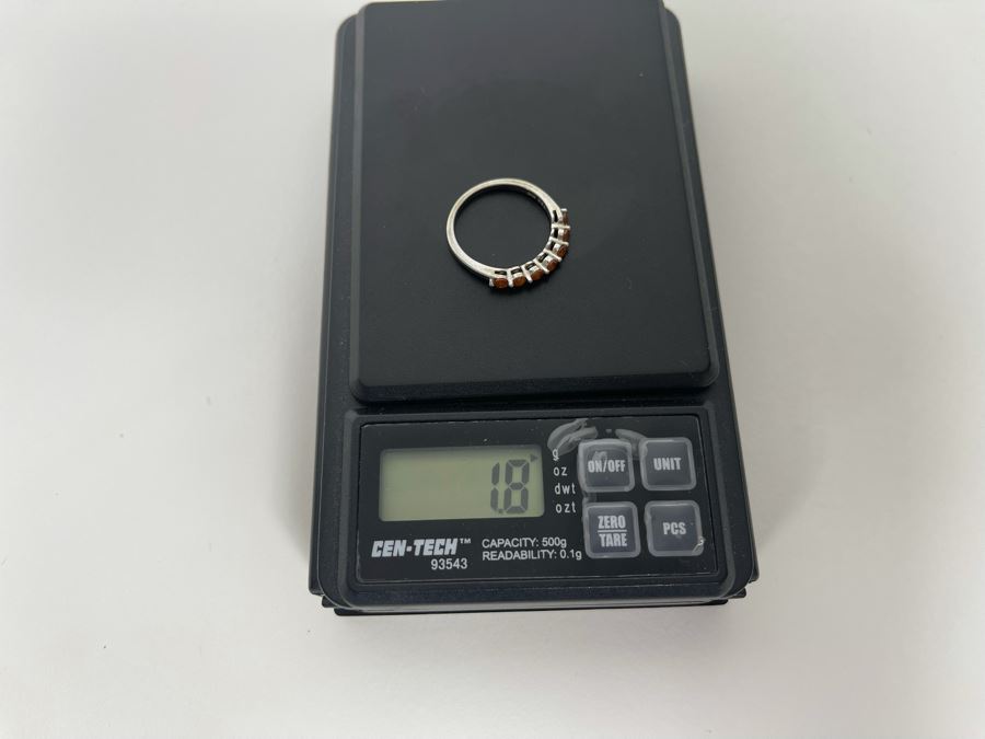 Sterling Silver Orange Sapphire Ring Size 7.5 1.8g [Photo 11]