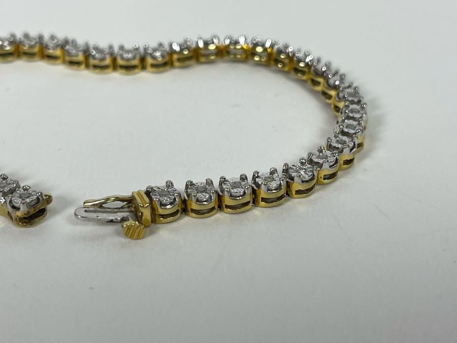 Sterling Silver Diamond 7.5'L Bracelet 12g [Photo 10]
