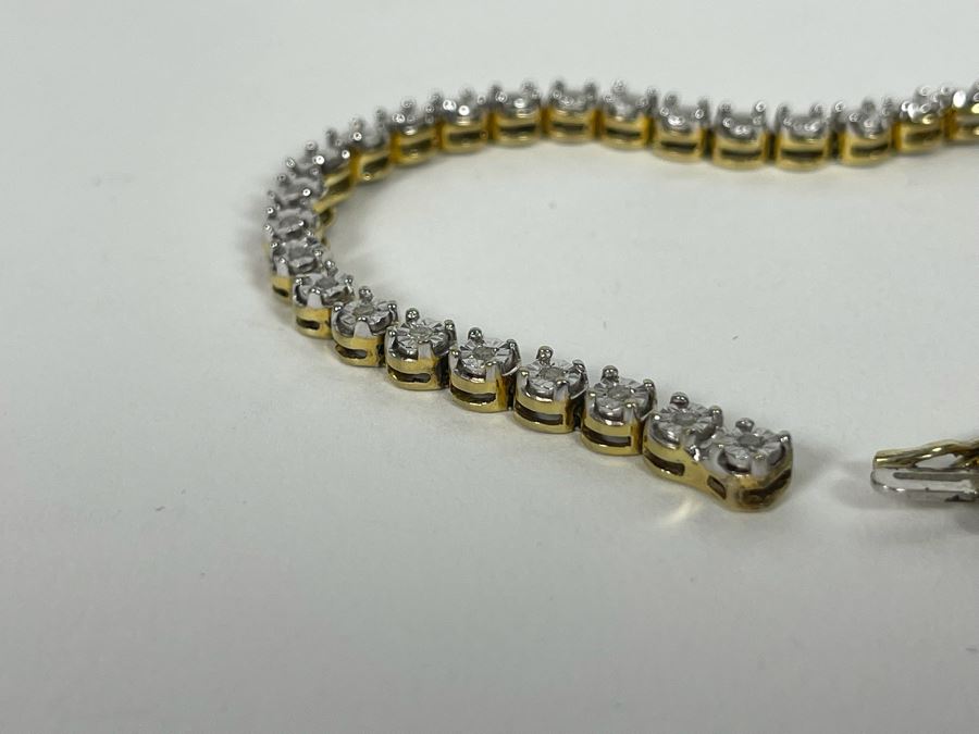 Sterling Silver Diamond 7.5'L Bracelet 12g [Photo 11]