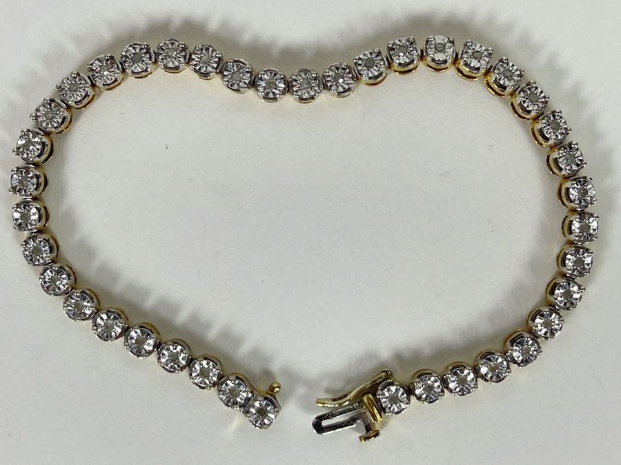 Sterling Silver Diamond 7.5'L Bracelet 12g [Photo 5]