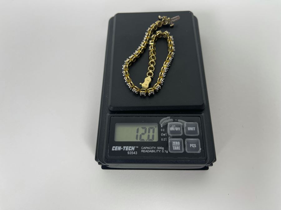 Sterling Silver Diamond 7.5'L Bracelet 12g [Photo 14]