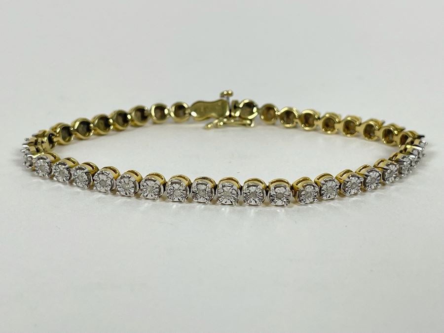 Sterling Silver Diamond 7.5'L Bracelet 12g [Photo 9]