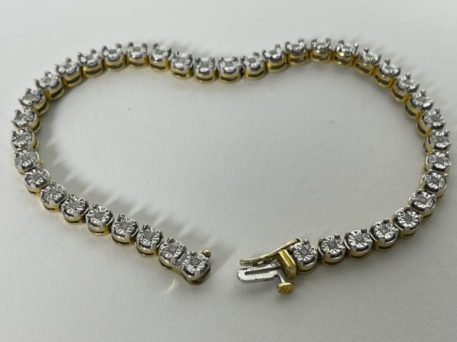 Sterling Silver Diamond 7.5'L Bracelet 12g [Photo 7]