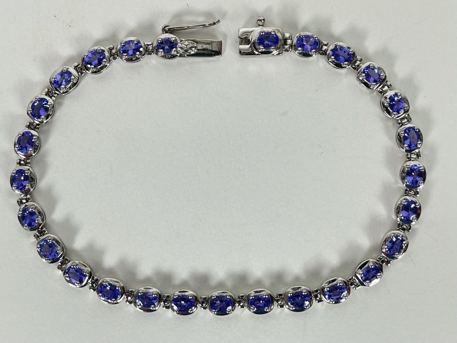 Sterling Silver Tanzanite 7.5'L Bracelet 9.3g [Photo 8]