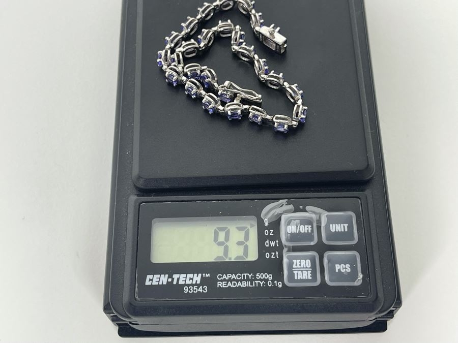 Sterling Silver Tanzanite 7.5'L Bracelet 9.3g [Photo 13]
