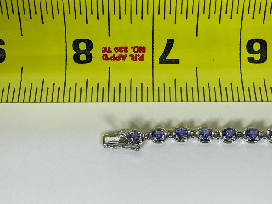 Sterling Silver Tanzanite 7.5'L Bracelet 9.3g [Photo 12]