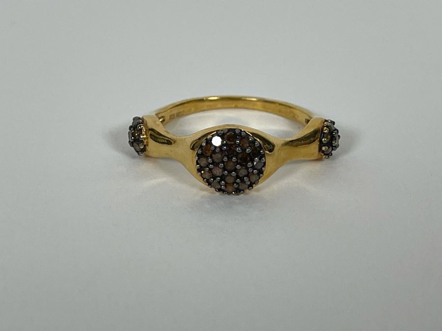 Sterling Silver Brown Diamond Ring Size 7.25 [Photo 8]