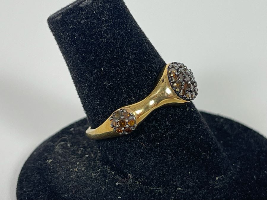 Sterling Silver Brown Diamond Ring Size 7.25 [Photo 3]