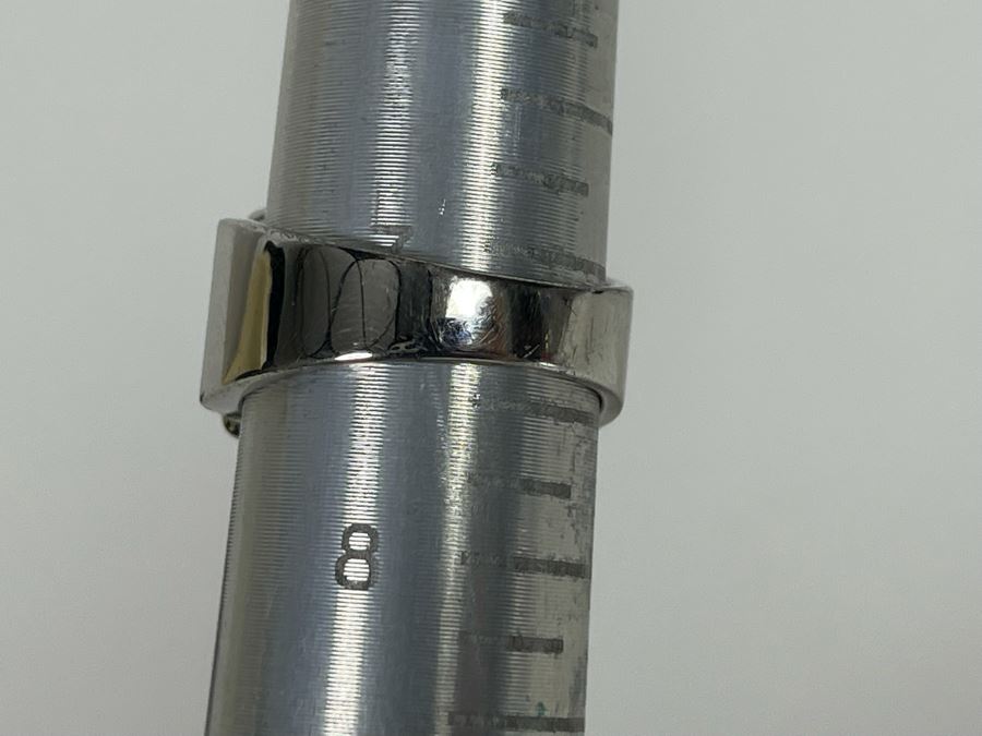 Sterling Silver Diamond Ring Size 7.25 6.5g [Photo 11]