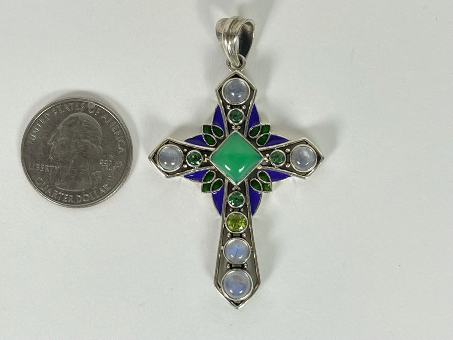Sterling Silver Multi-Gem Pendant 11g [Photo 4]