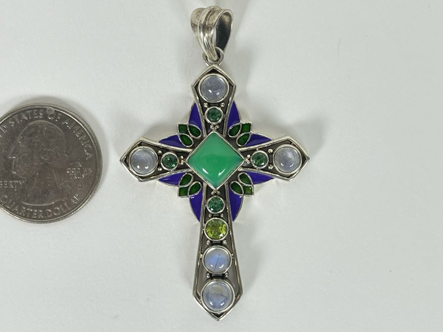 Sterling Silver Multi-Gem Pendant 11g [Photo 3]