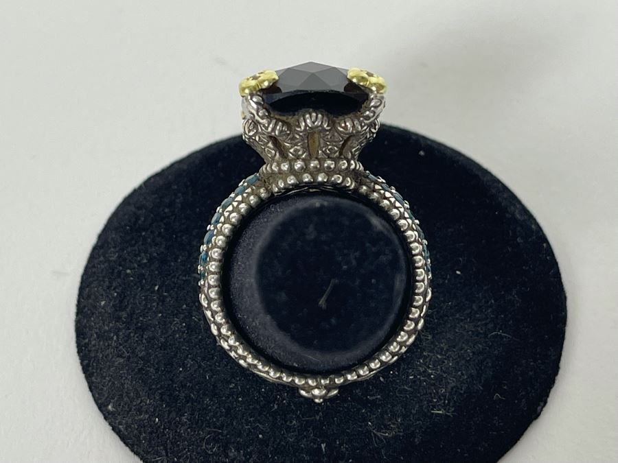 Sterling Silver And 18K Gold Smoky Quartz Apatite Ring By Barbara Bixby Size 8.25 12.6g [Photo 10]