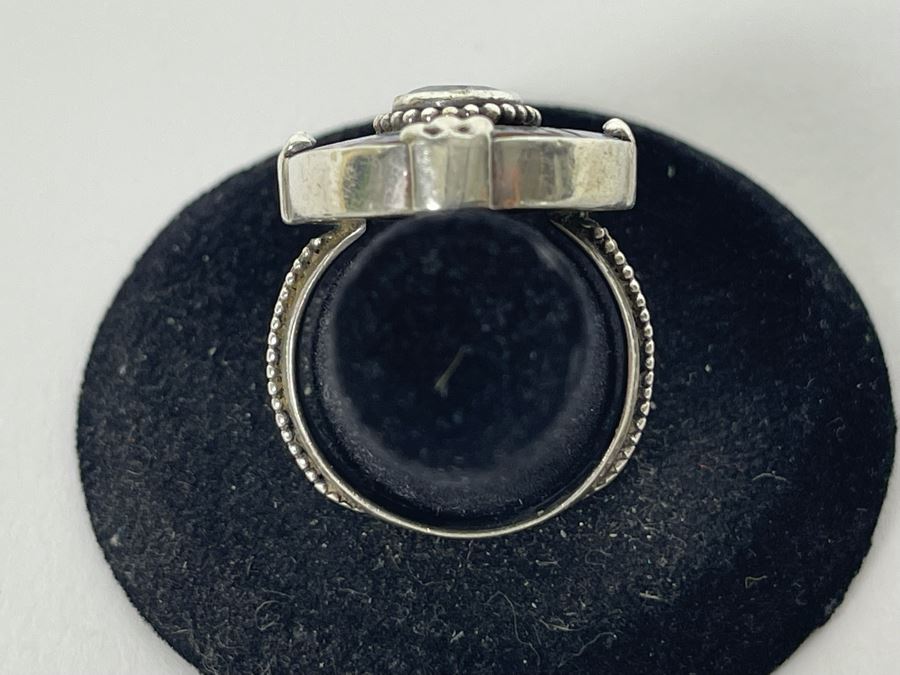 Sterling Silver Aquamarine Ring By 'Merav' Size 8.5 7.9g [Photo 8]