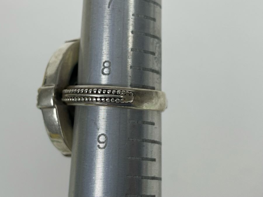 Sterling Silver Aquamarine Ring By 'Merav' Size 8.5 7.9g [Photo 9]