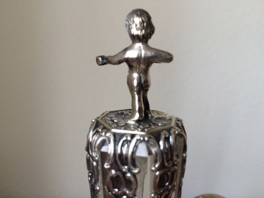 Etched Glass Decanter with Metal Overlay Shot Glasses and Tray [Photo 13]