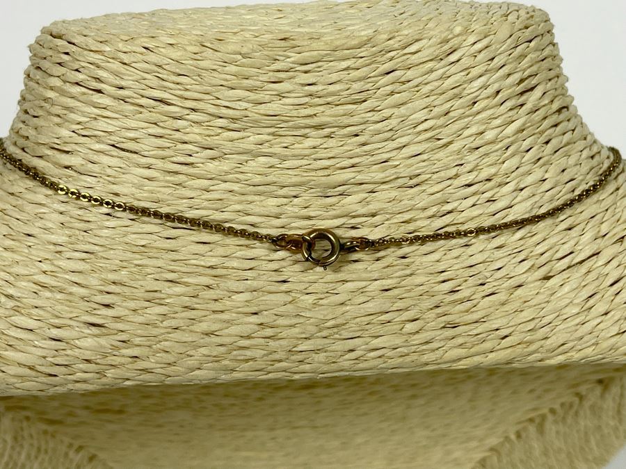 10K Gold Art Nouveau Diamond Pearl Pendant With 10K Gold 18' Chain Necklace 3.5g [Photo 5]