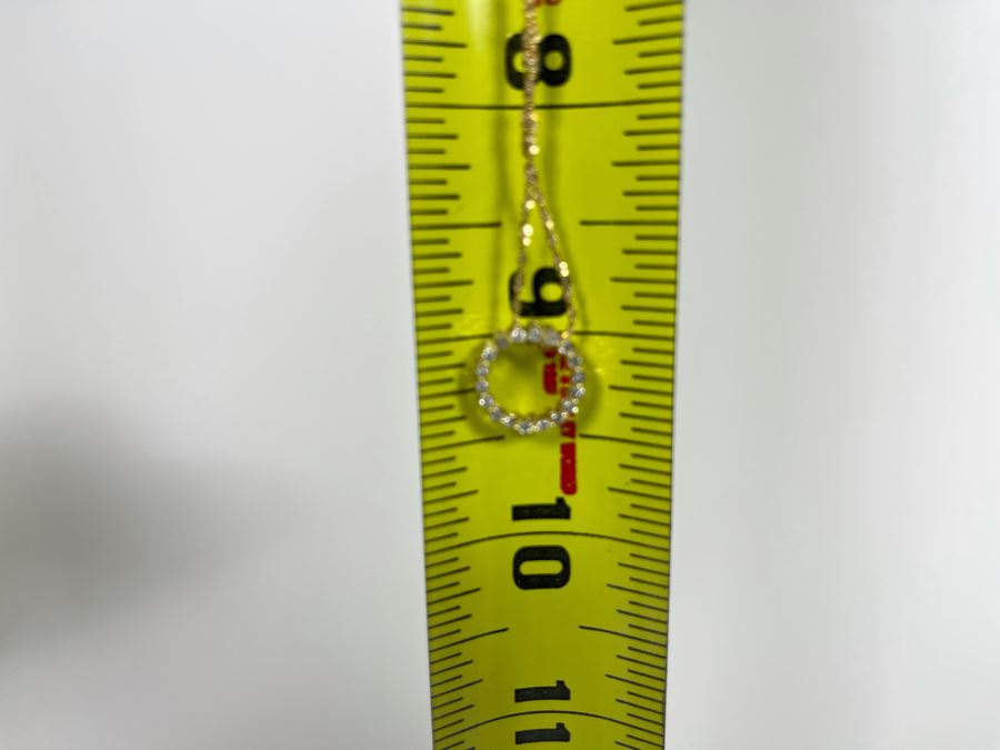 14K Gold Diamond Pendant With 14K Gold 18' Chain Necklace 2.3g [Photo 12]