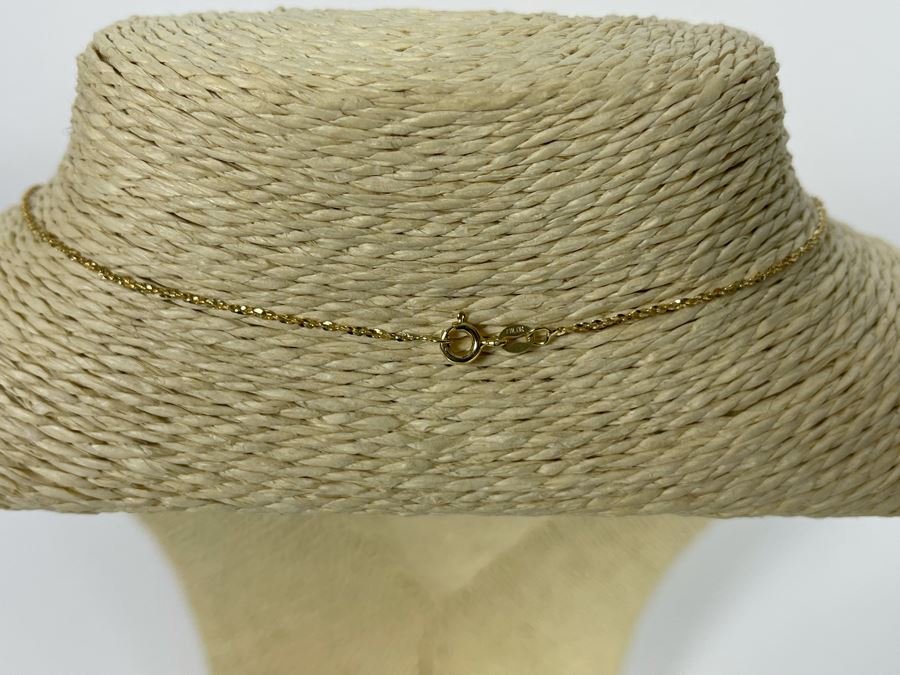 14K Gold Diamond Pendant With 14K Gold 18' Chain Necklace 2.3g [Photo 10]