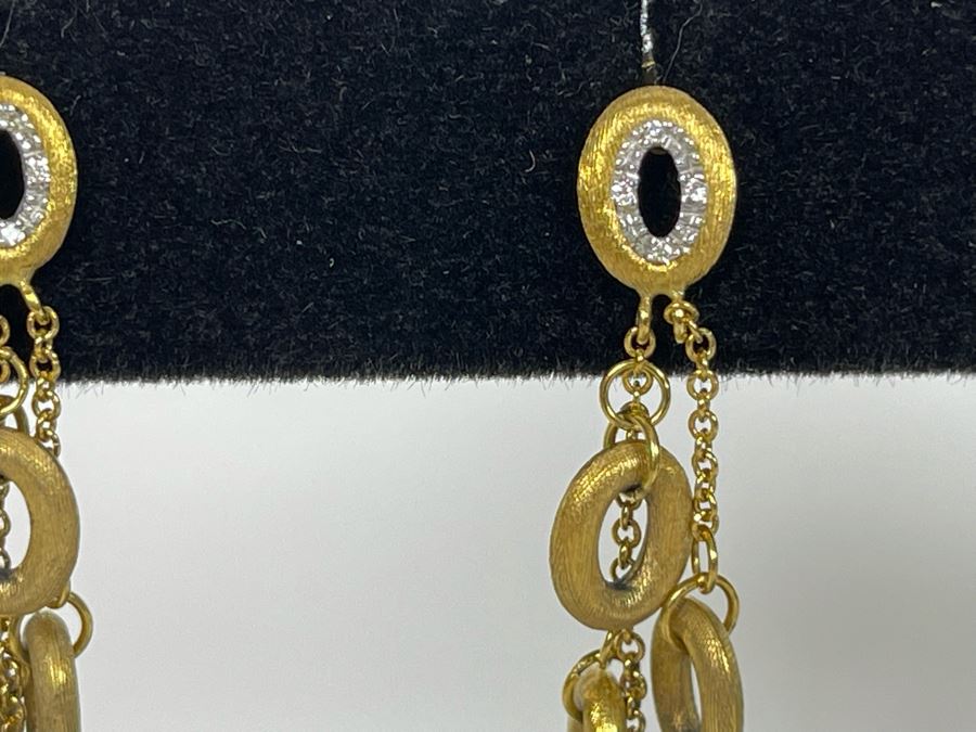 18K Gold Diamond 'Nanis' Designer Earrings 5.1g Estimate $600-$900 [Photo 6]