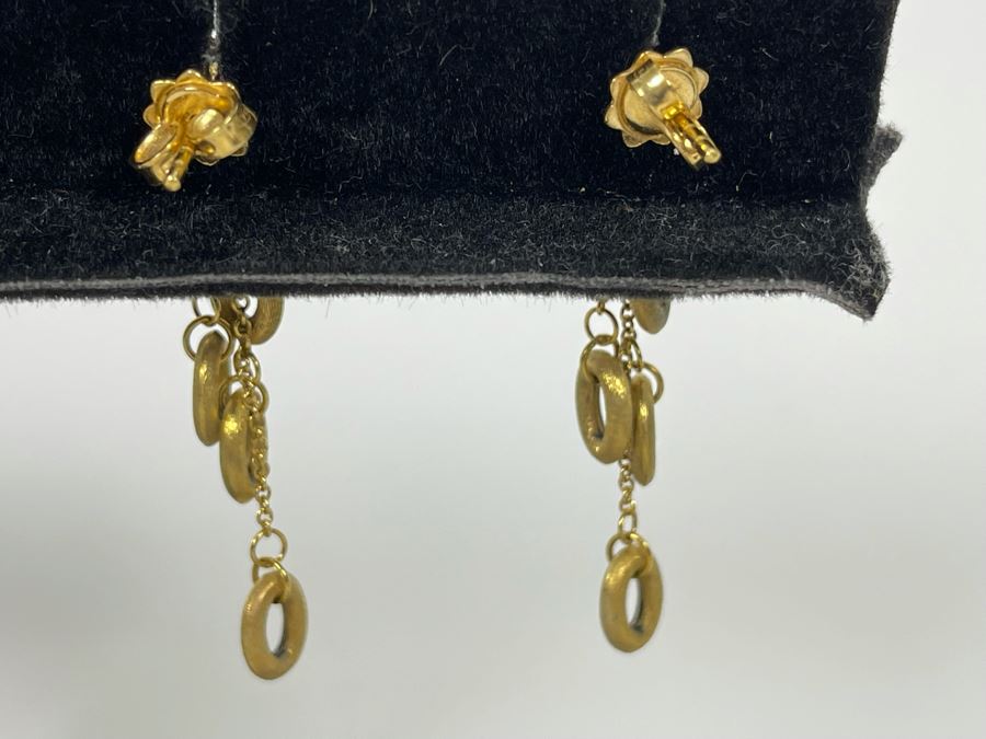 18K Gold Diamond 'Nanis' Designer Earrings 5.1g Estimate $600-$900 [Photo 7]